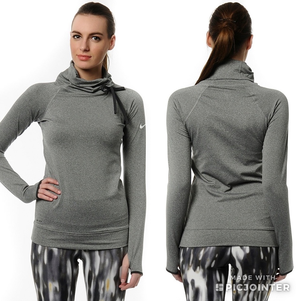 NIKE PRO Hyperwarm Funnel-Neck Training Top S Grey